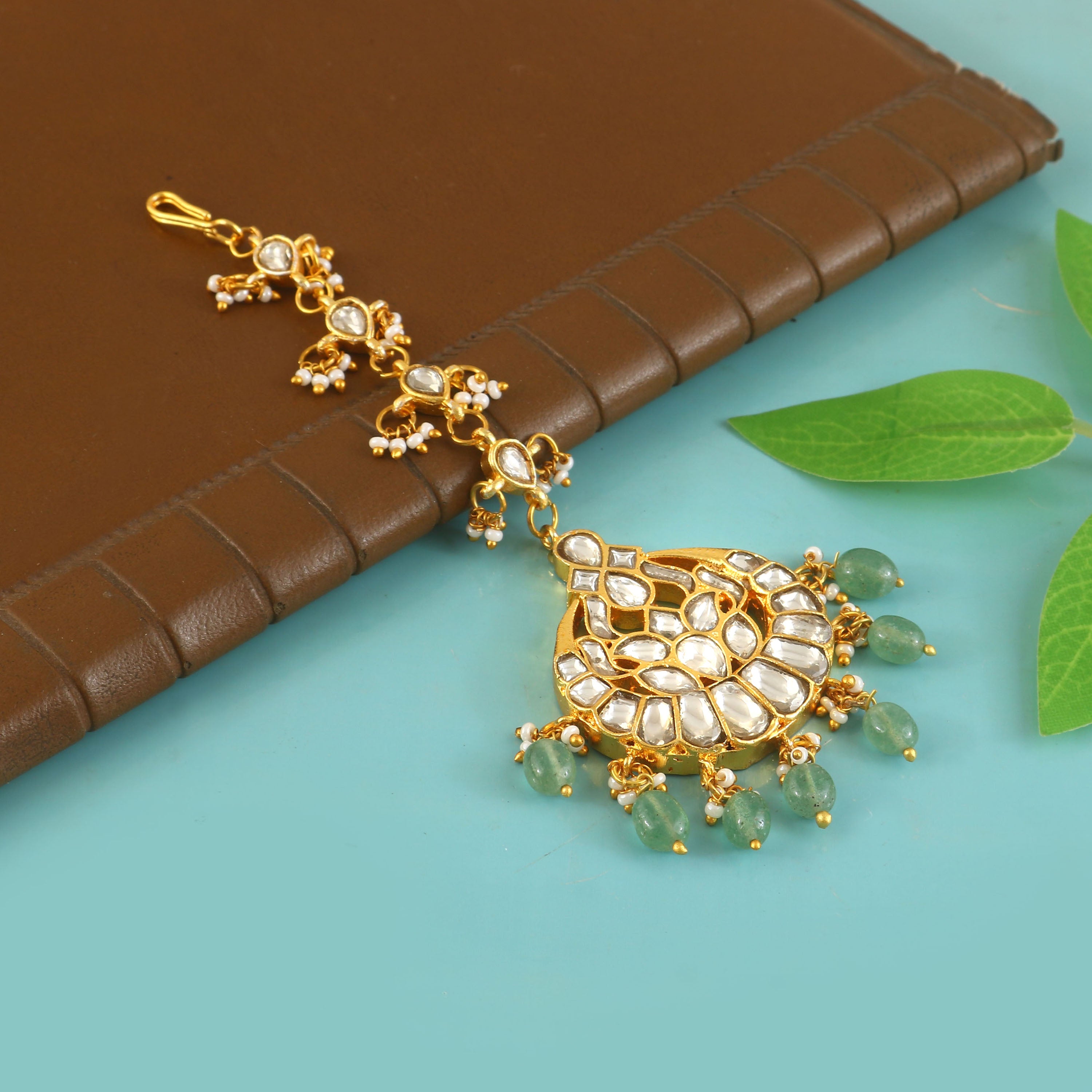 MT-140 - Jadau Kundan Mangtika with Emerald