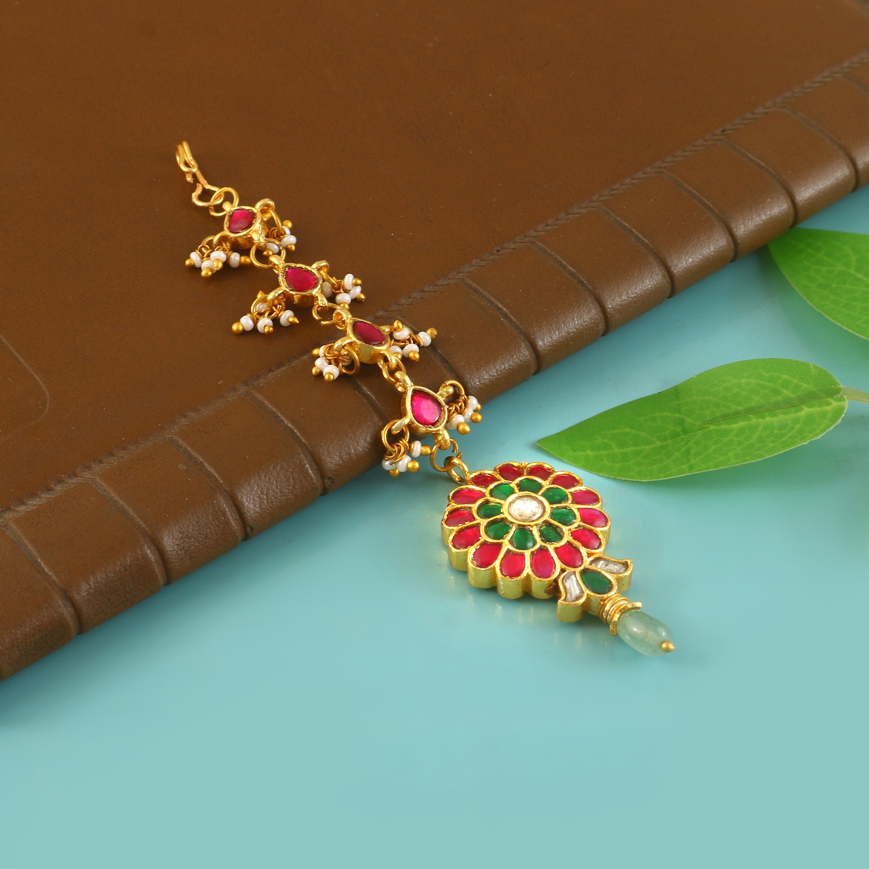 MT-141 - Jadau Kundan Mangtika with Emerald