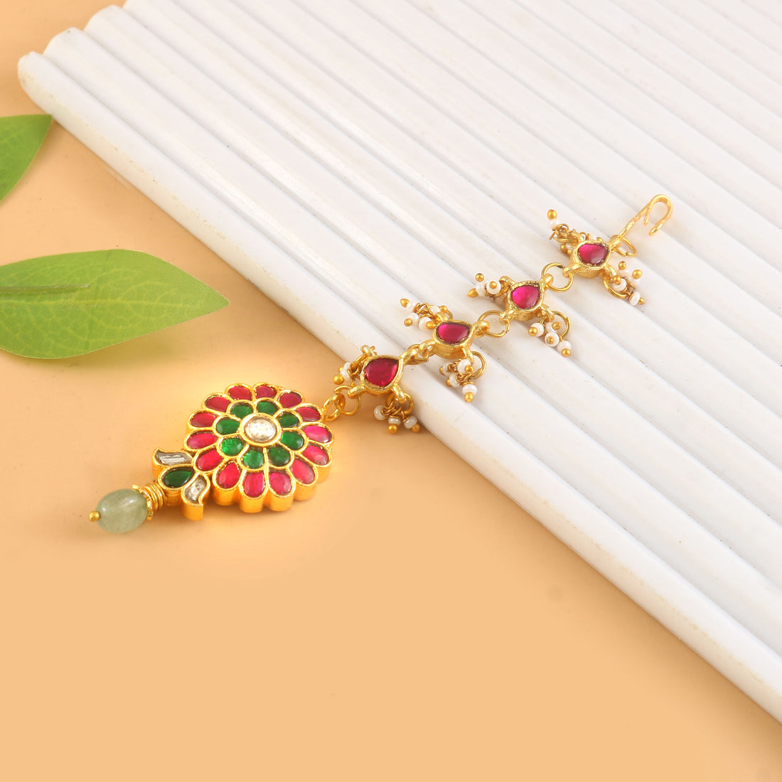MT-141 - Jadau Kundan Mangtika with Emerald