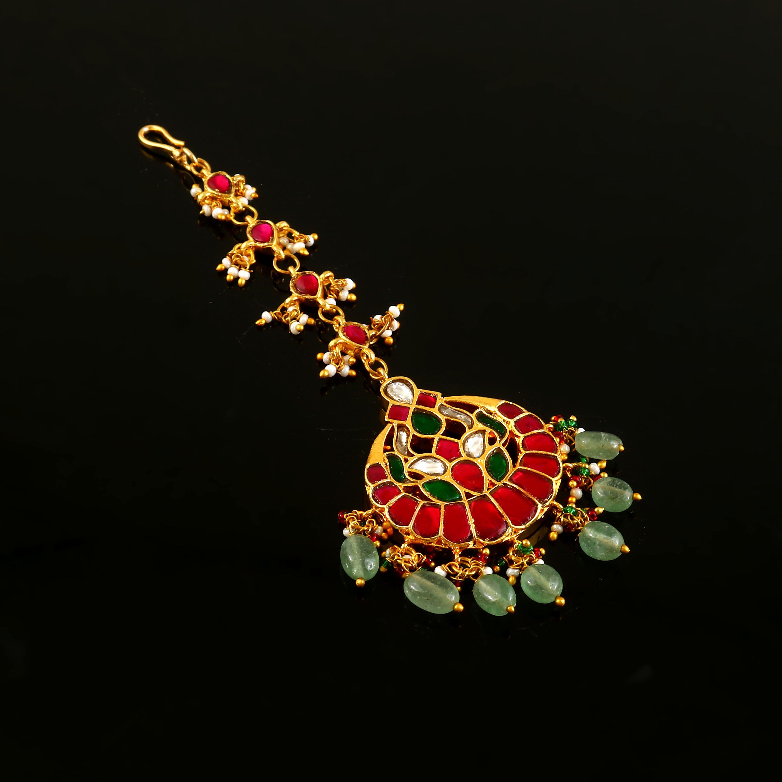 MT-142 - Jadau Kundan Mangtika with Emerald