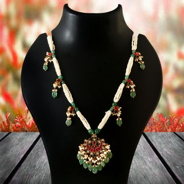 NK-183 - Jadau Kundan Necklace with Emerald