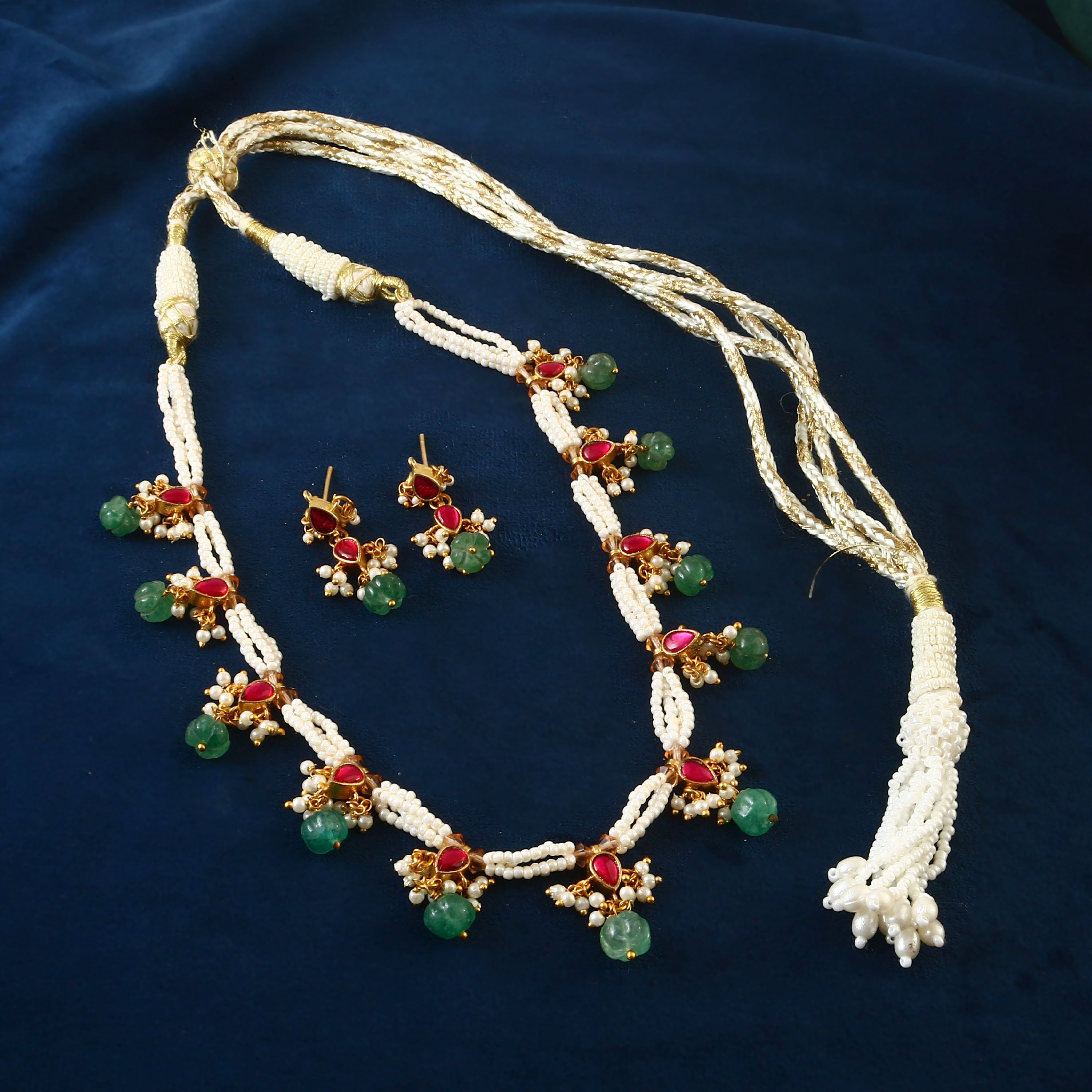 NK-193 - Jadau Kundan Necklace with Emerald