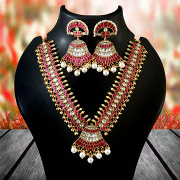 Jadau Kundan Necklace Set With Earrings 