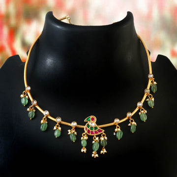 NK-237 - Jadau Kundan Necklace with Emerald