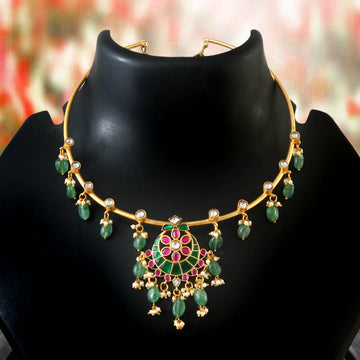 NK-261 - Jadau Kundan Necklace with Emerald
