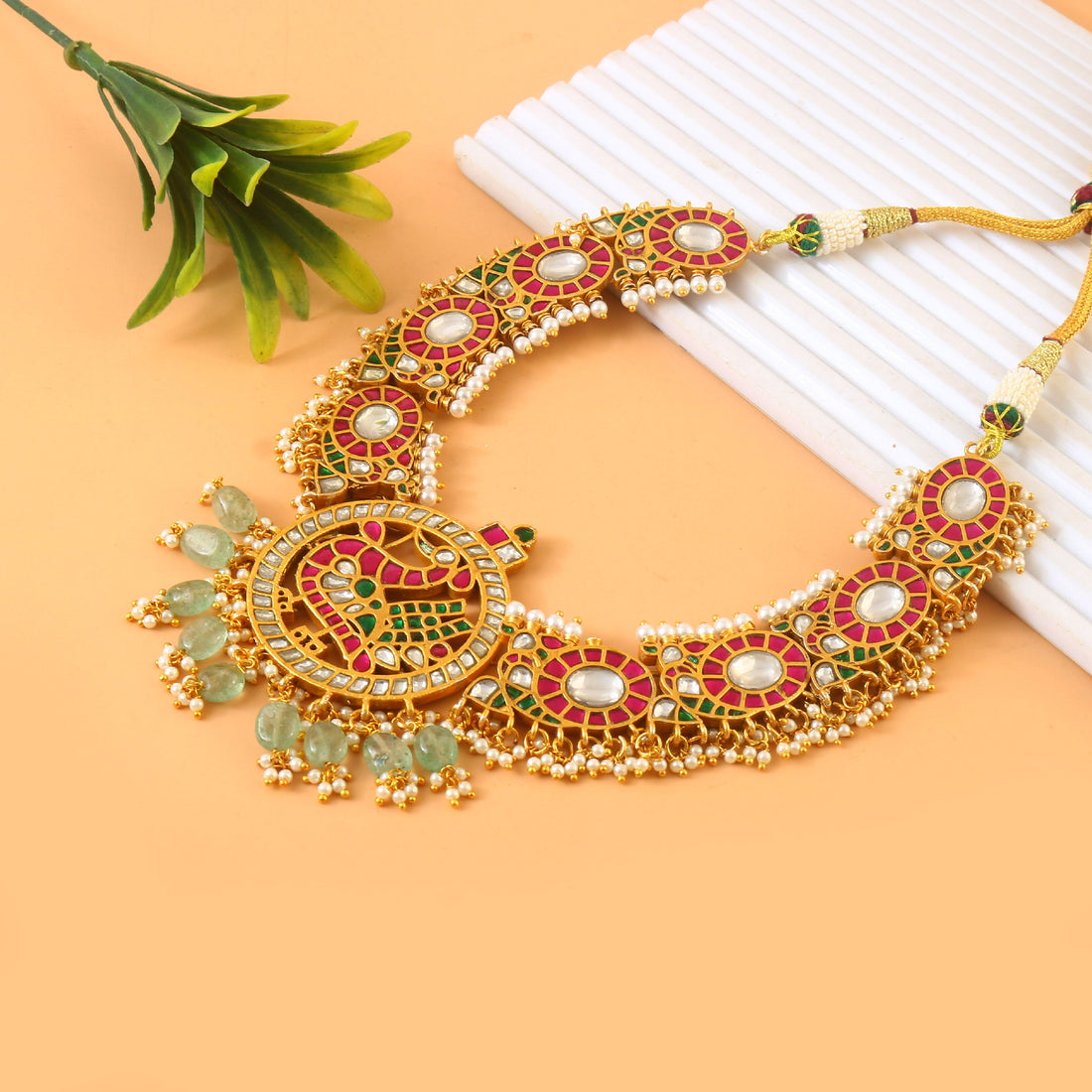 Handcrafted Jadau Kundan Necklace for Bridal