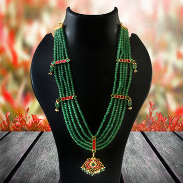 NK-286- Jadau Kundan Necklace with Emerald
