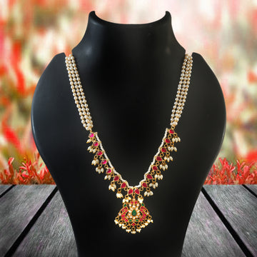 NK-292- Jadau Kundan Necklace with Emerald