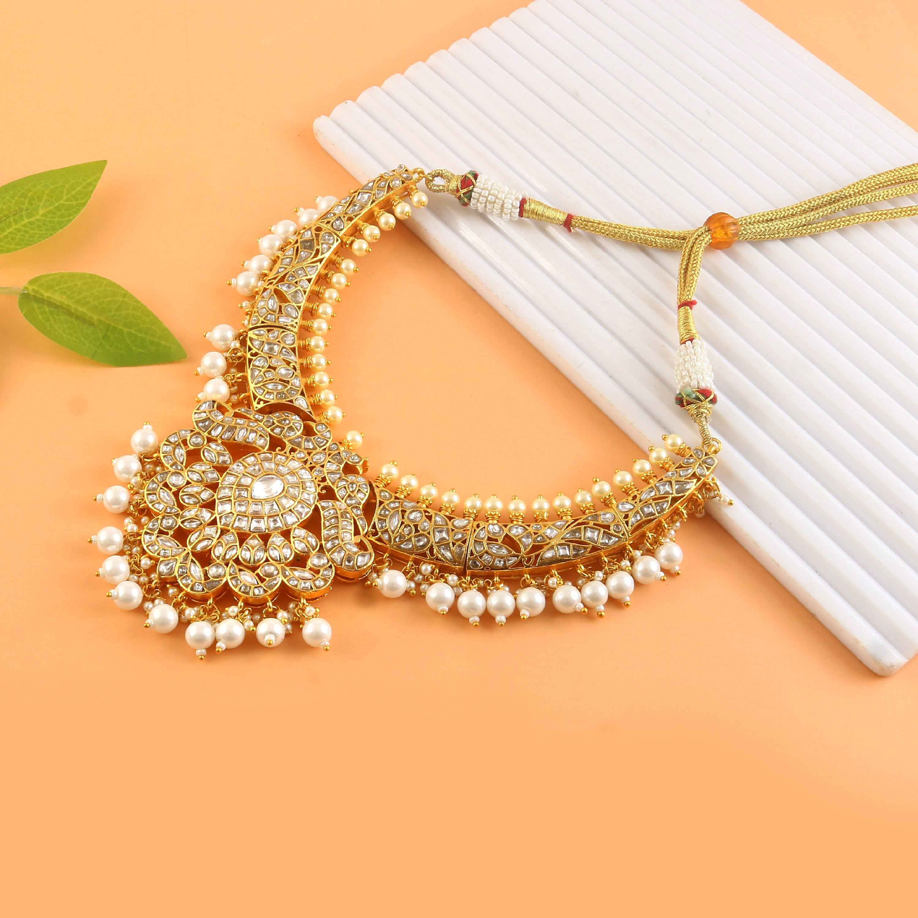 NK-301- Jadau Kundan Necklace with Emerald