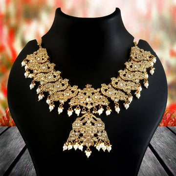NK-302- Jadau Kundan Necklace with Emerald
