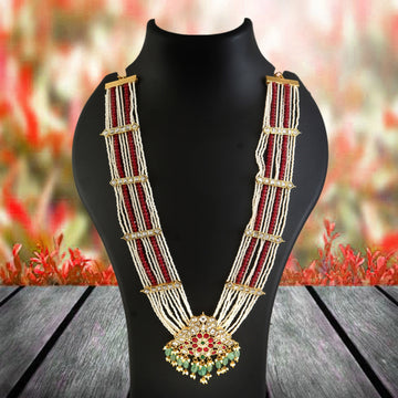 NK-303- Jadau Kundan Necklace with Emerald