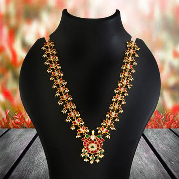 NK-306- Jadau Kundan Necklace with Emerald