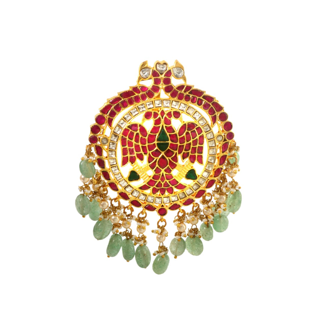Jadau Kundan Pendant Featuring a Circular Design