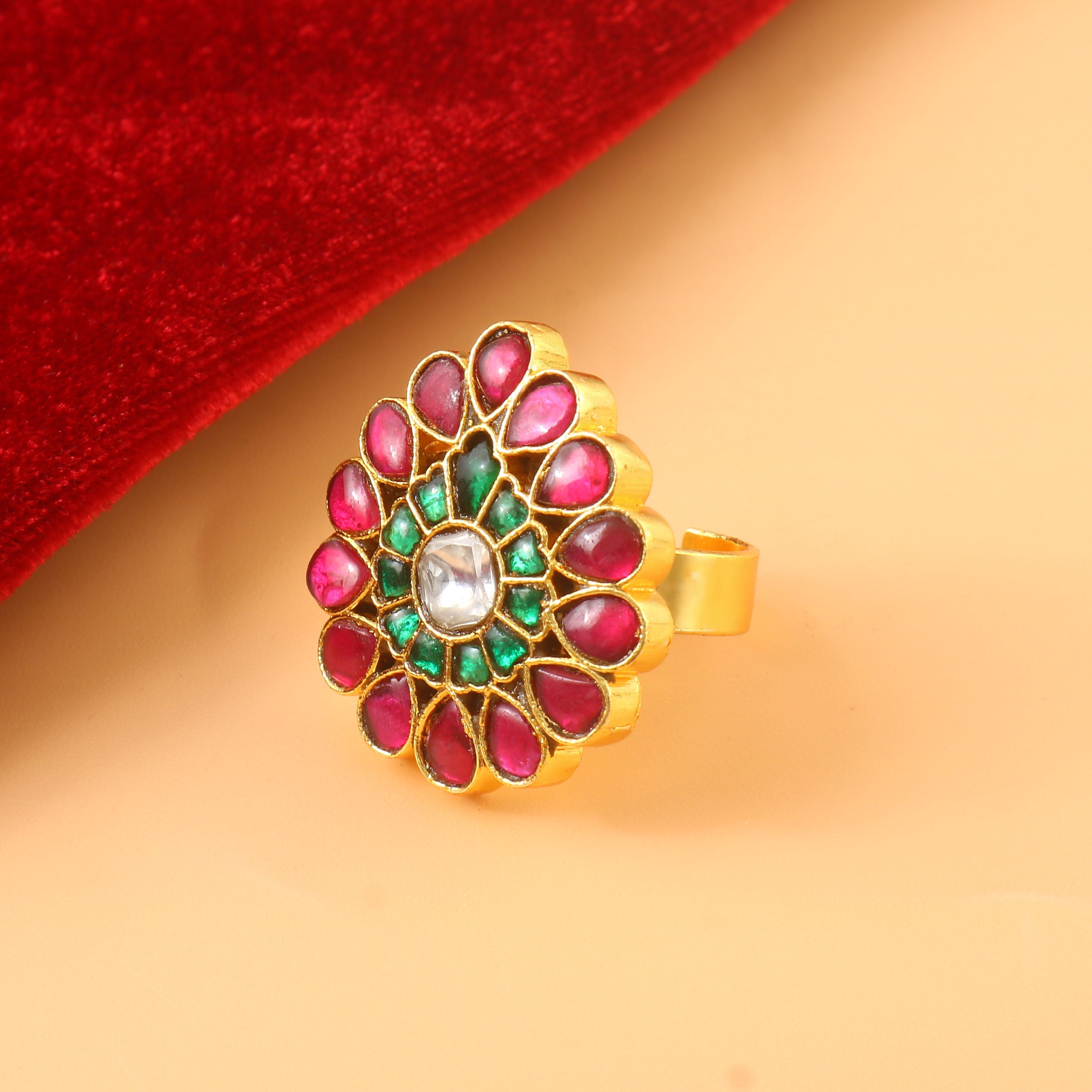 RG-103 - Jadau Kundan Ring with Emerald
