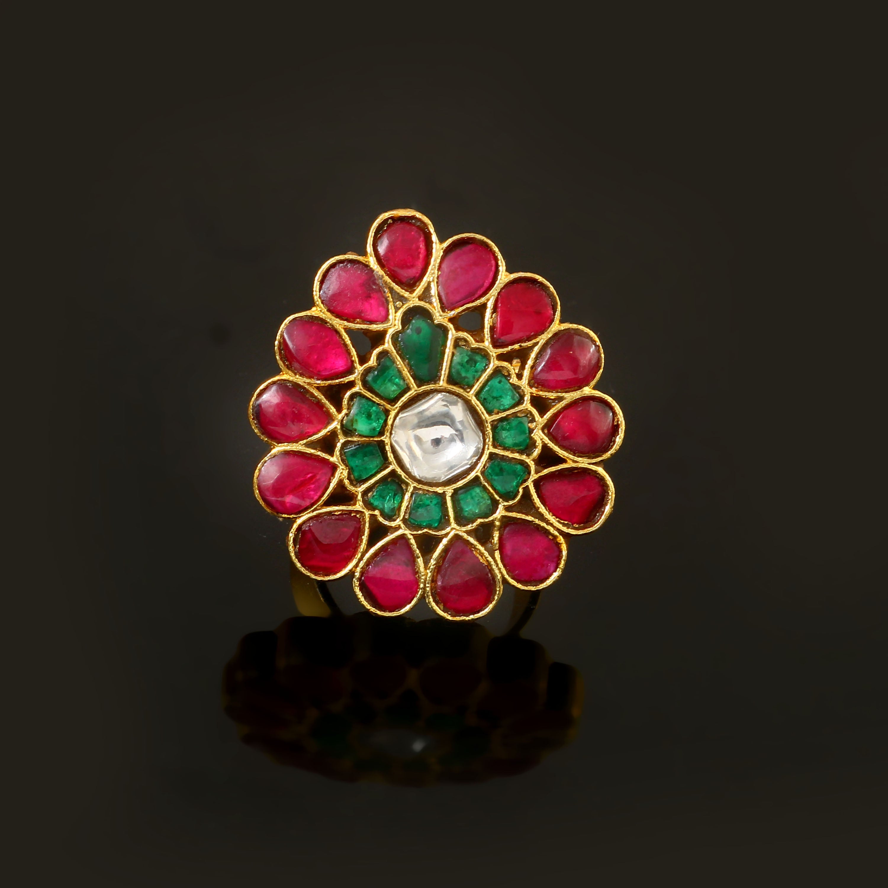 RG-103 - Jadau Kundan Ring with Emerald