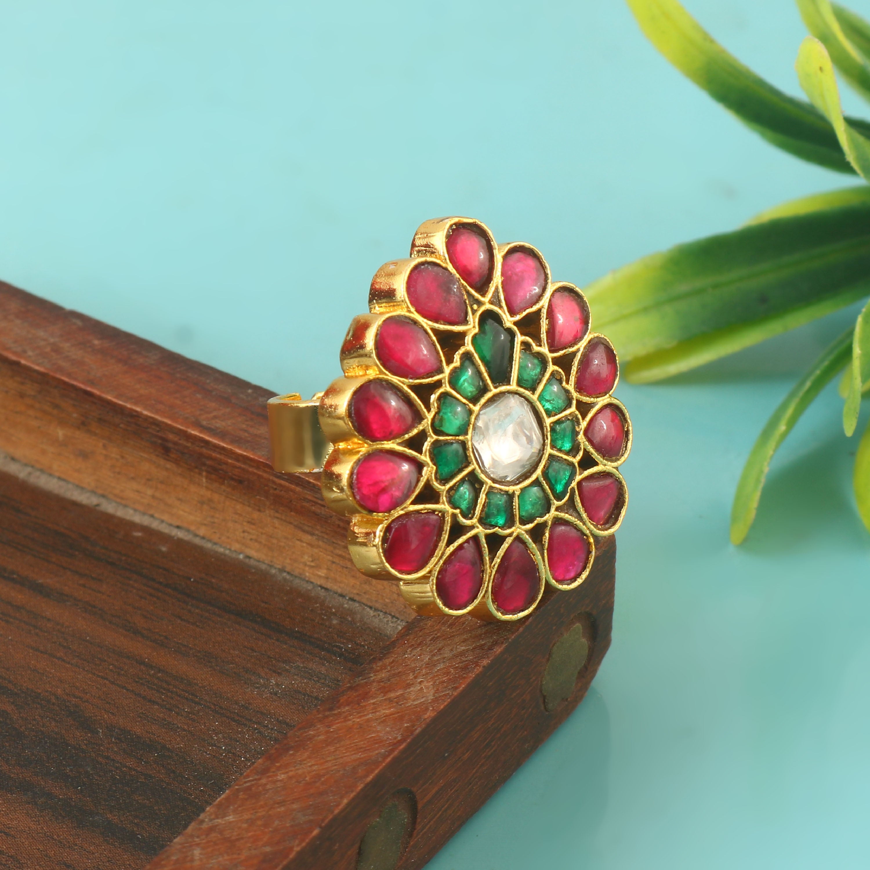 RG-103 - Jadau Kundan Ring with Emerald