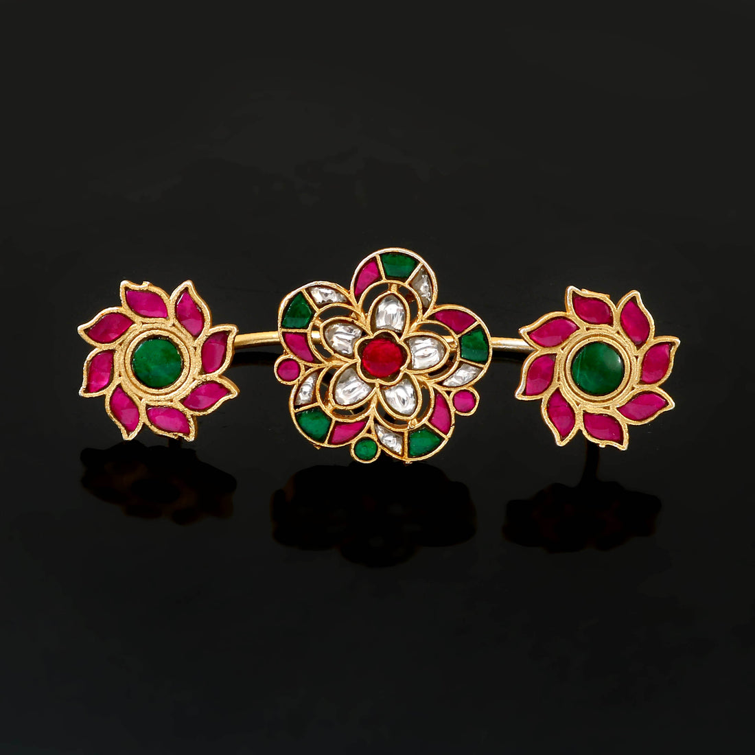 Gold Plated Bridal Antique Kundan Ring