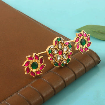 Gold Plated Bridal Antique Kundan Ring