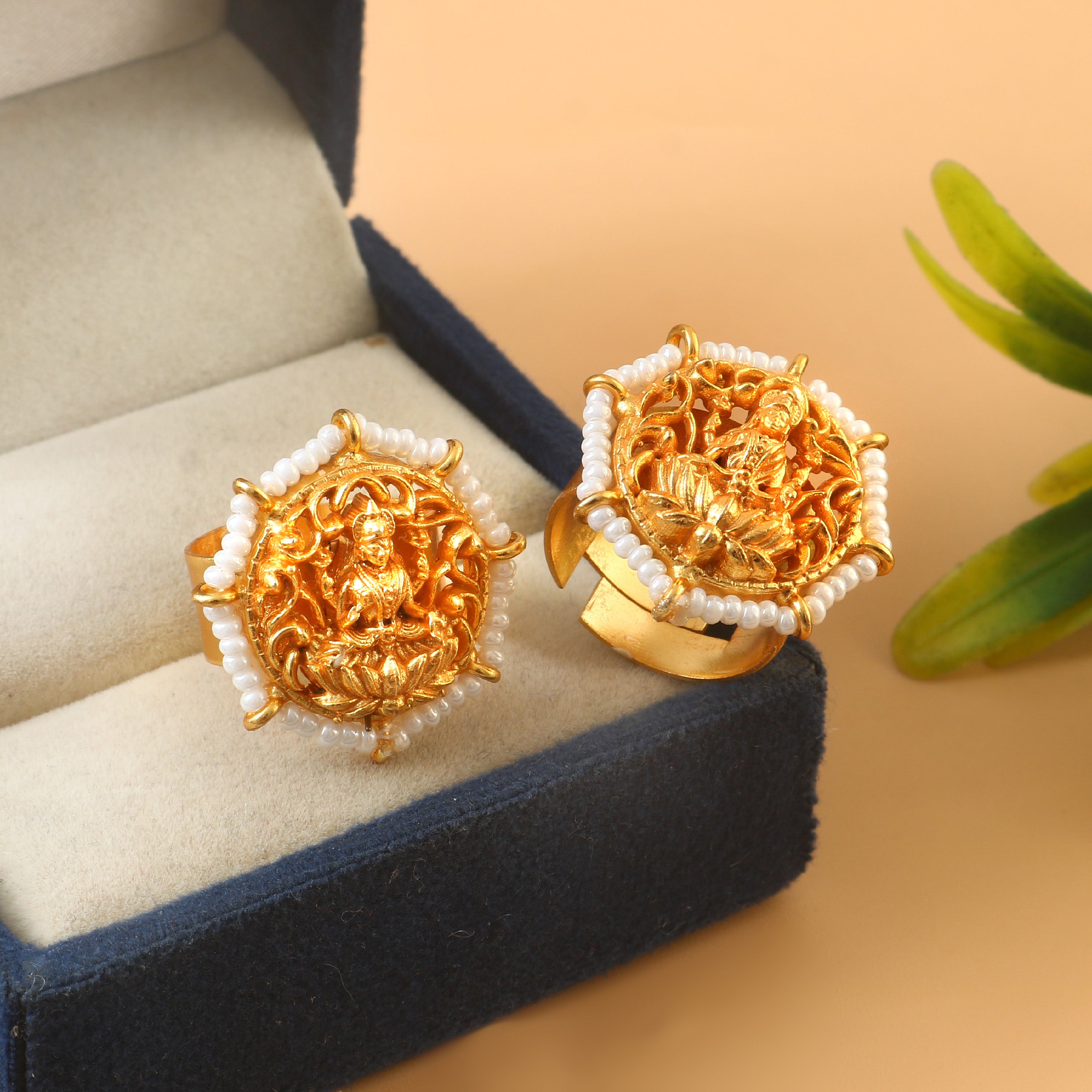 Indian Kundan Ring with Spiritual God Design