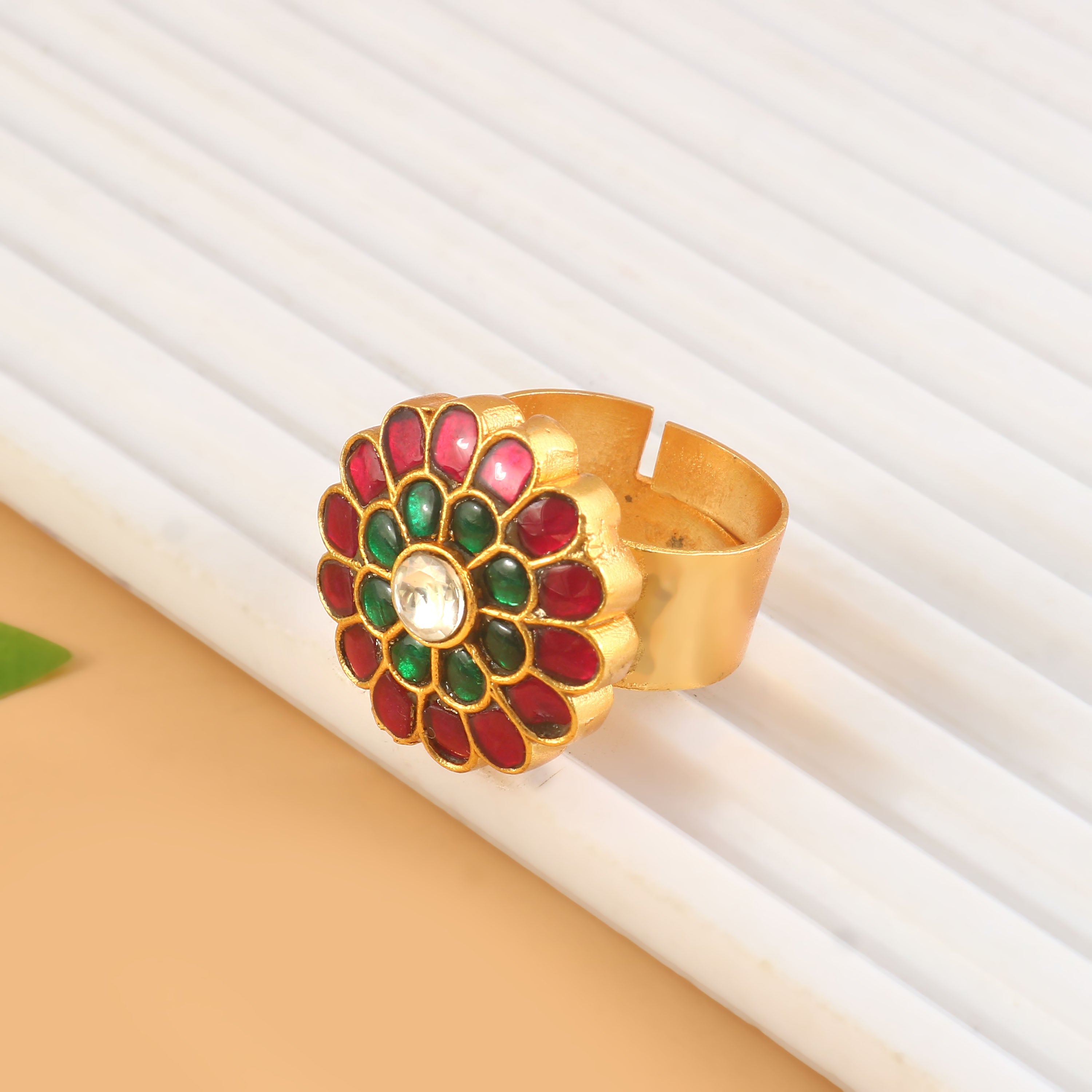 RG-120 - Jadau Kundan Ring with Emerald